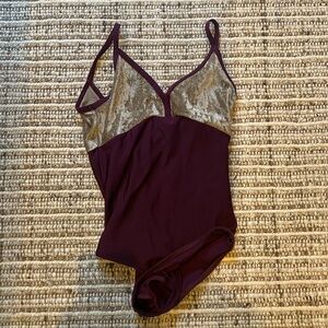 YUMIKO LEOTARD/SIZE: SMALL/NYLON Eggplant/VELVET